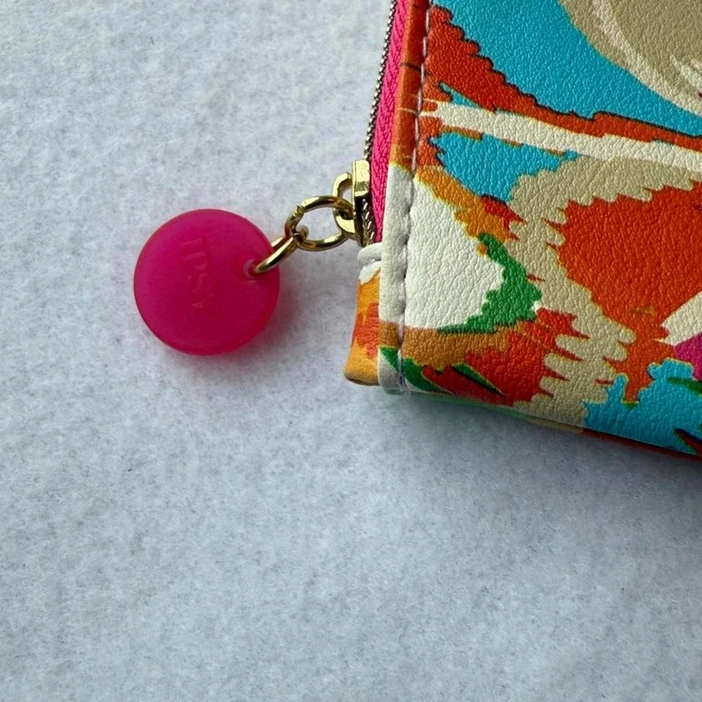 Ipsy Colorful Abstract Print Makeup Bag Cosmetic Pouch Zip Clutch Y2K